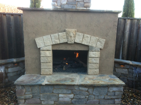 allton fireplace walls and stamped concrete